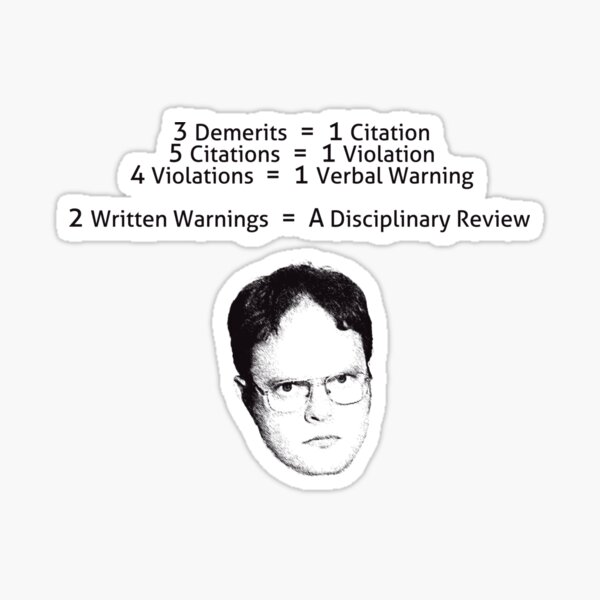 The Office - Demerits (Light Colors)" Sticker by WincestSounds | Redbubble
